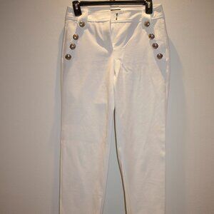 White House Black Market Jolie Button Straight Luxe Stretch Pant